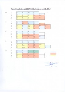 Rozvrh hodin platný od 16. 10. 2017