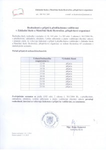 Rozhodnutí o přijetí k předškolnímu vzdělávání