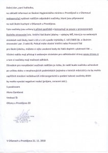 Výdej odpoledních svačinek v MŠ domů